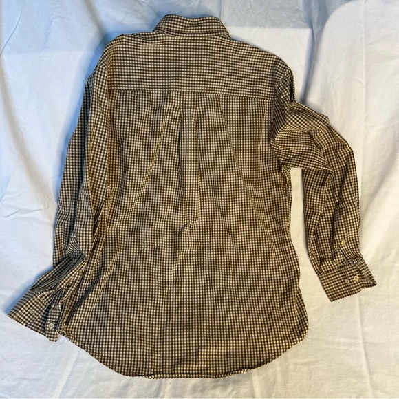 Timberland Brown and White long-sleeve button-down cotton shirt Men’s Medium - Picture 3 of 8